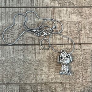 Silver Dog Pendant Necklace
